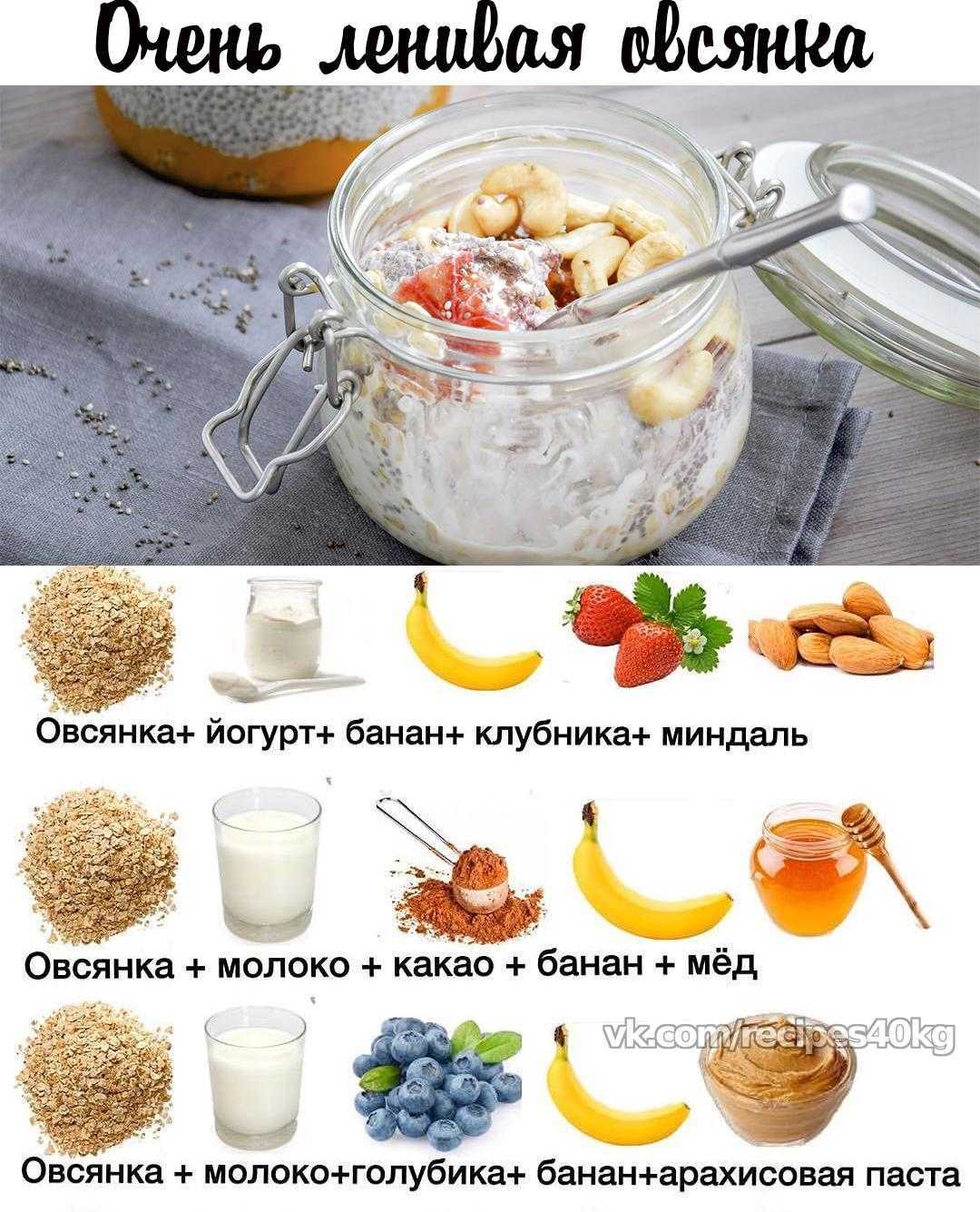 Ленивая овсянка в банке без готовки:пп-рецепты завтрака