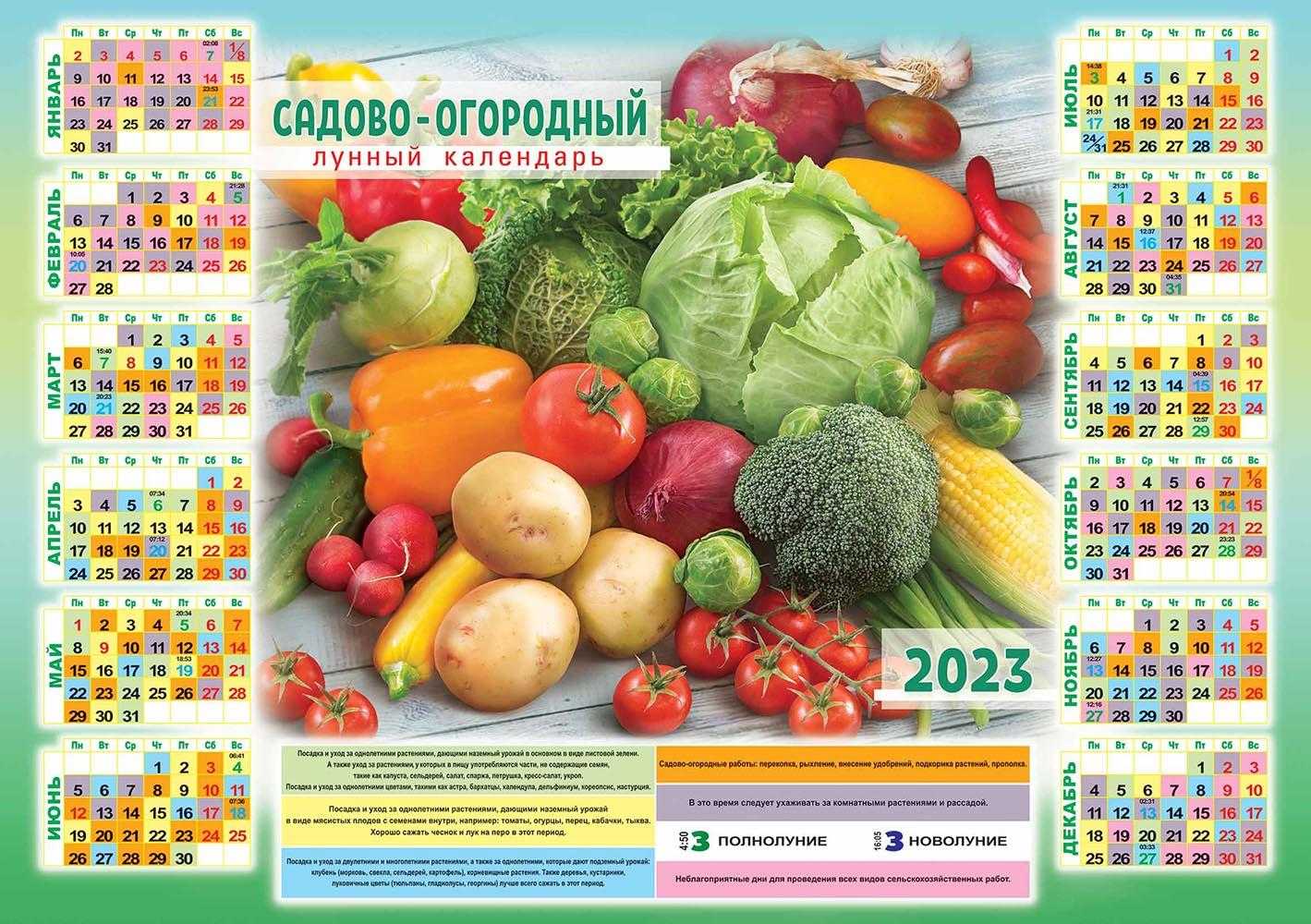Лунный посевной календарь-таблица на 2024 год для огородника садовода цветовода