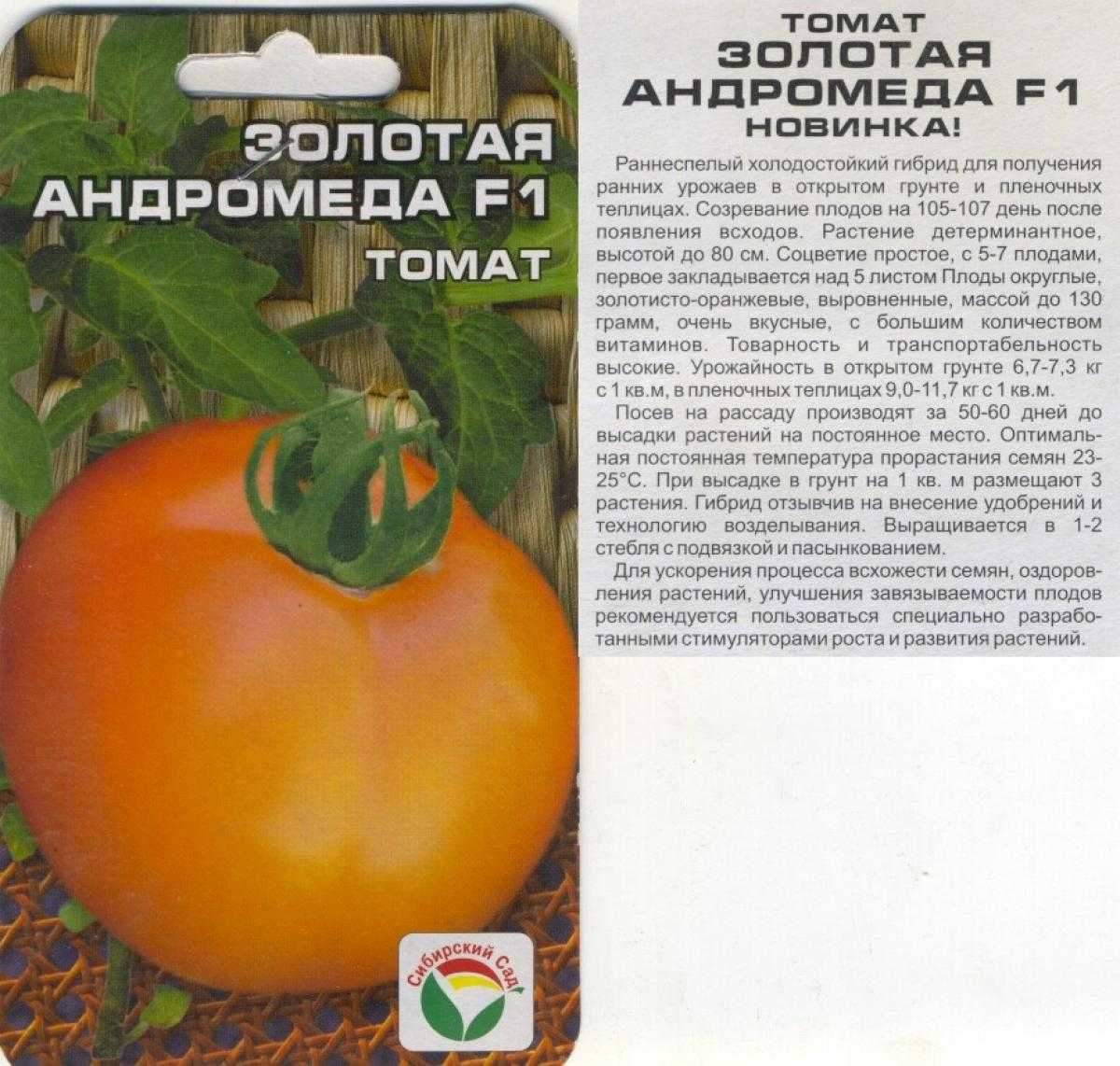 Описание, характеристика, посев на рассаду, подкормка, урожайность, фото, видео и самые распространенные болезни томатов сорта «андромеда f1»