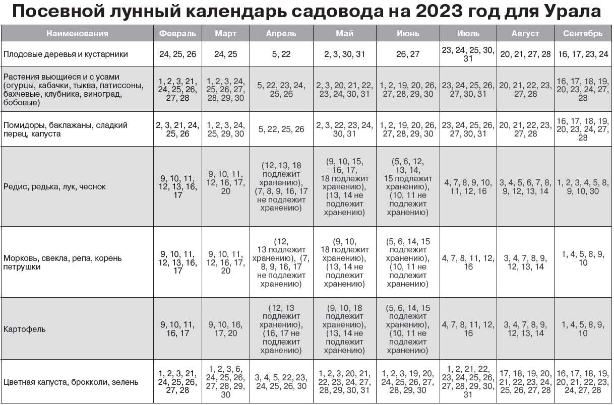 Лунный посевной календарь садоводов на 2024 год