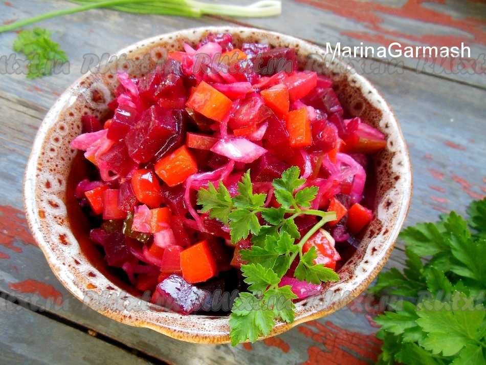 Салат вкусный "винегрет" – рецепт без квашеной капусты